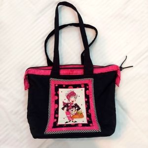 Handmade bag black and pink never used inside pockets